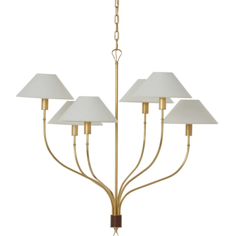 GRIFFIN LARGE STAGGERED TAIL SHADED CHANDELIER