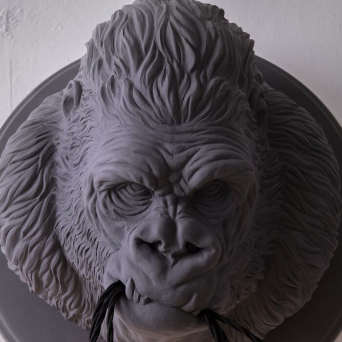 KARMAN UGO RILLA MATT GREY CERAMIC WALL LIGHT