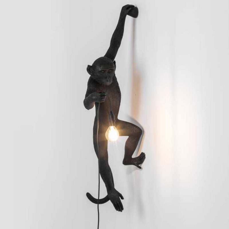 WALL LIGHT MONKEY HANGING BLACK