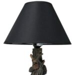MYTHICAL CREATURE SASQUATCH BIG FOOT CRYPTID APE BY TREE TRUNK TABLE LAMP DECOR