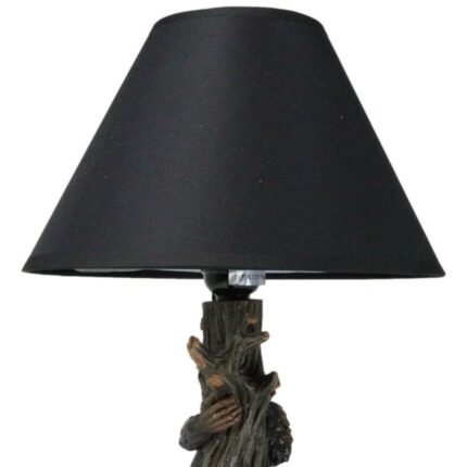 MYTHICAL CREATURE SASQUATCH BIG FOOT CRYPTID APE BY TREE TRUNK TABLE LAMP DECOR