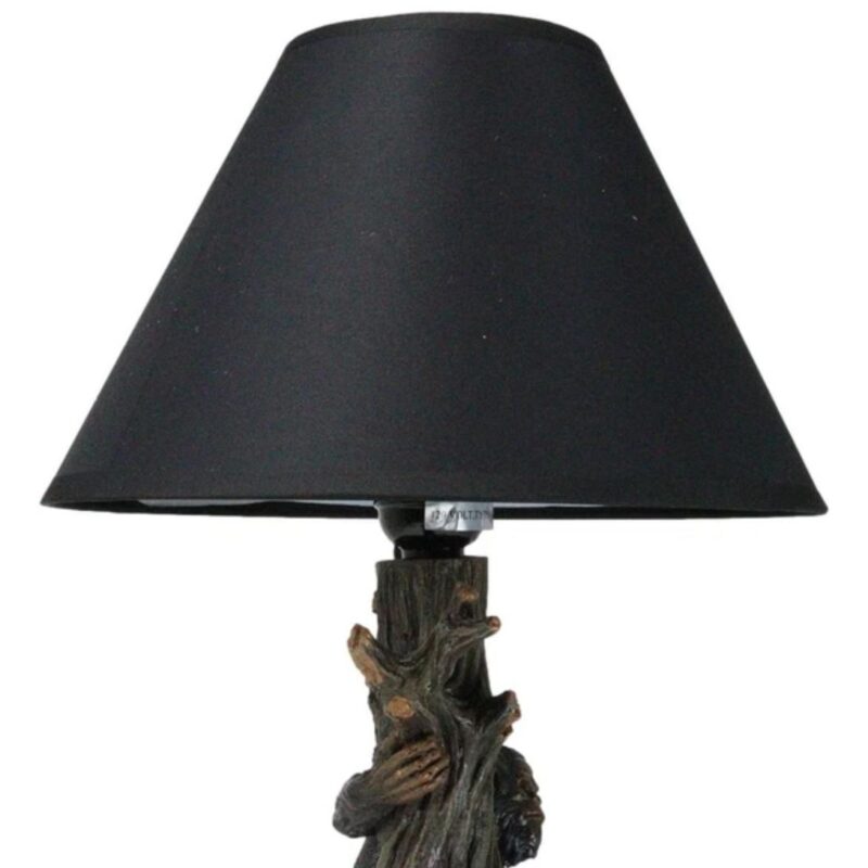 MYTHICAL CREATURE SASQUATCH BIG FOOT CRYPTID APE BY TREE TRUNK TABLE LAMP DECOR