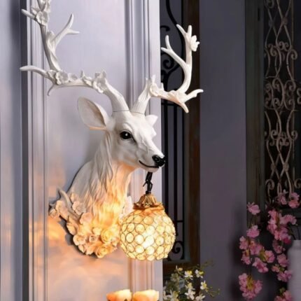 DEER HEAD WALL LAMP