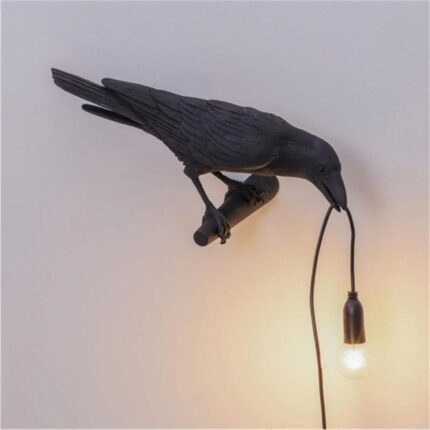 UNIQUE LED BIRD LAMP AND DECOR YEDWO HOME BLACK WALL LAMP RIGHT