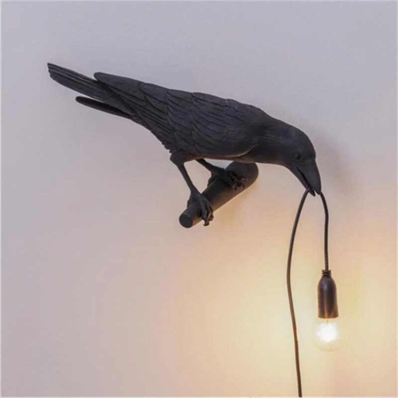 UNIQUE LED BIRD LAMP AND DECOR YEDWO HOME BLACK WALL LAMP RIGHT