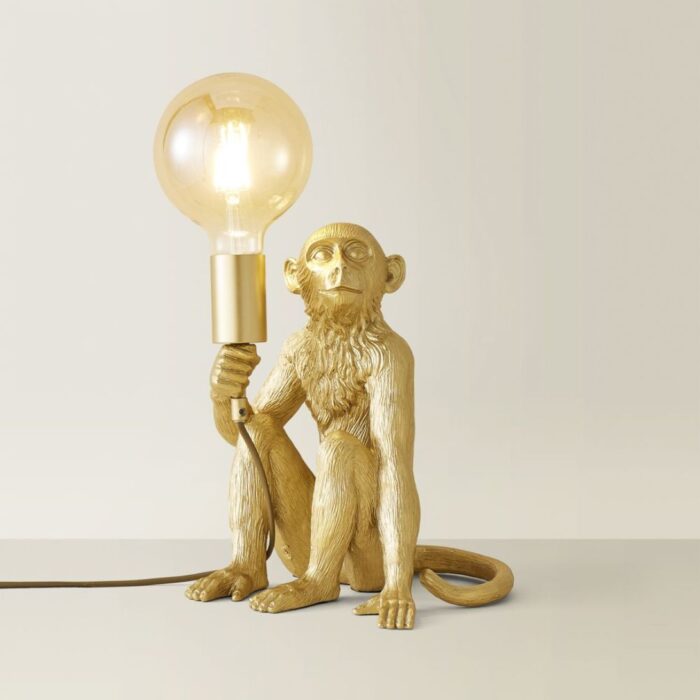 GEORGE MONKEY TABLE LAMP IN METALLIC GOLD