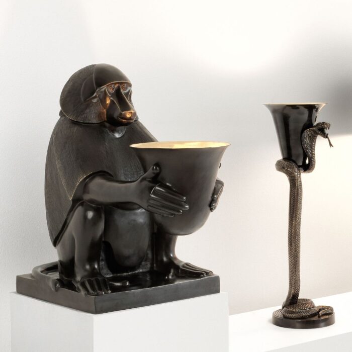 ART DECO MONKEY WITH LIGHT