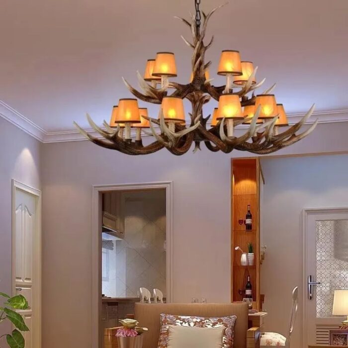 AFRALIA RETRO NORDIC ANTLERS PENDANT LAMP BRUSHED GOLD BLACK