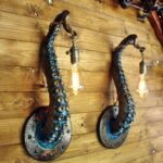 WHIMSICAL TENTACLE LAMPS IN COPPER GREEN