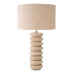 BARON TABLE LAMP TRAVERTINE ANTIQUE BRASS
