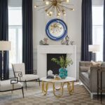ARCADE TABLE LAMP WHITE AND BLUE