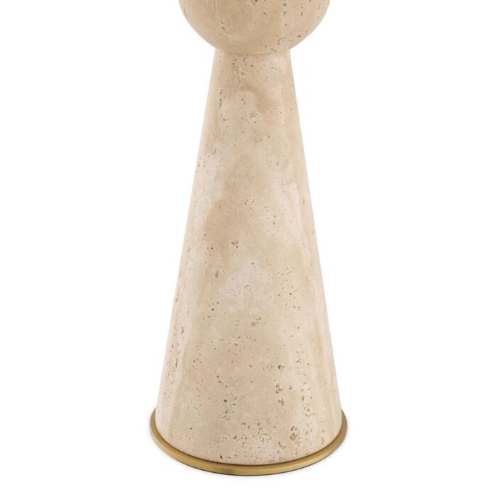 NOVAK TABLE LAMP AND SHADE TRAVERTINE