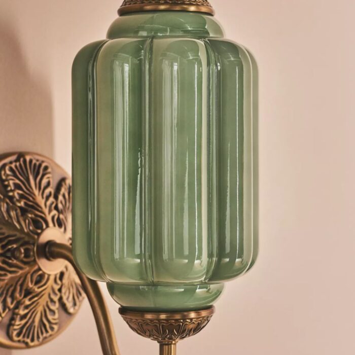 THE ELOISE SCALLOP MILK GLASS SCONCE WALL LIGHT GREEN