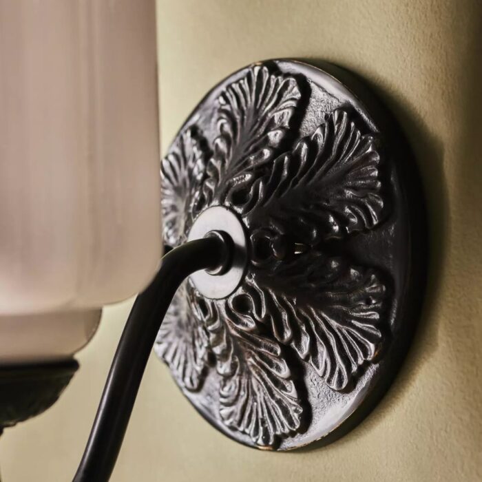 THE ELOISE SCALLOP MILK GLASS SCONCE WALL LIGHT BLACK AND WHITE