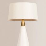 JEN 1 LIGHT TABLE LAMP AGED BRASS AND CREAM LINEN