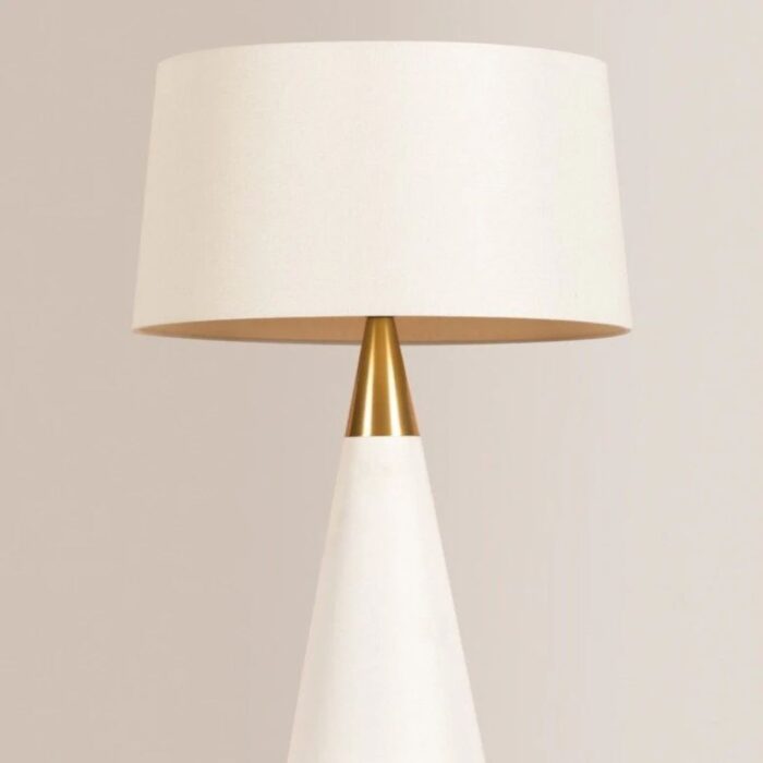 JEN 1 LIGHT TABLE LAMP AGED BRASS AND CREAM LINEN