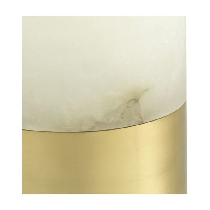MCLEAN MARBLE TABLE LAMP 20 CM ALABASTER AND ANTIQUE BRASS