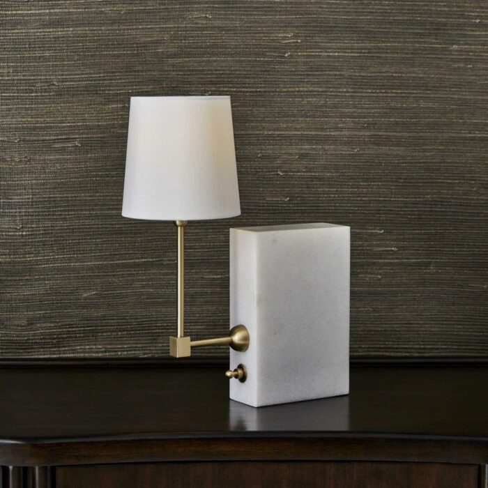 BLACK LABEL ON A SHELF MINI LAMP WHITE MARBLE/BRASS