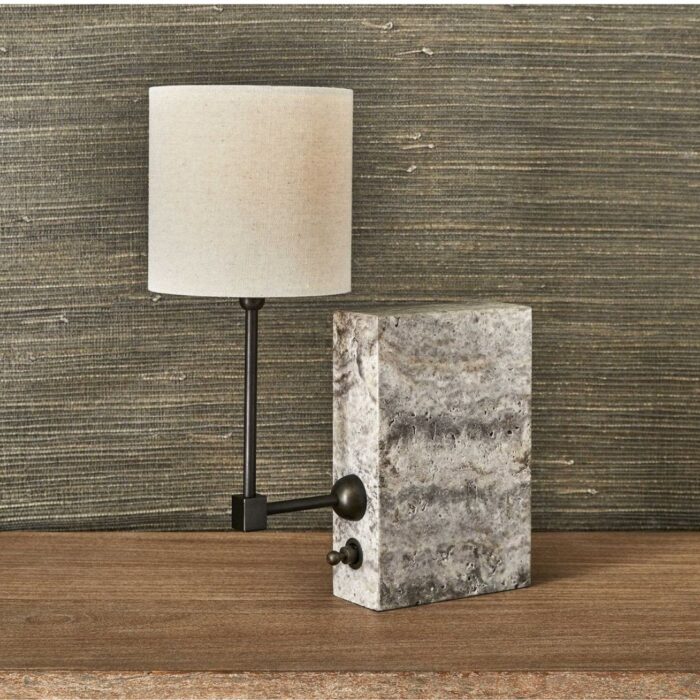 BLACK LABEL ON A SHELF MINI LAMP TRAVERTINE BRONZE