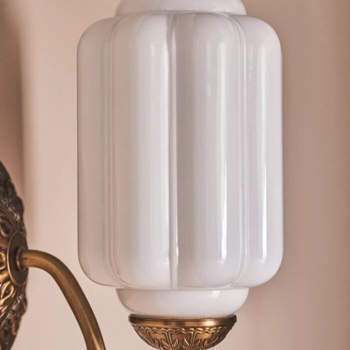THE ELOISE SCALLOP MILK GLASS SCONCE WALL LIGHT WHITE