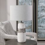 COMANCHE CRACKLE TABLE LAMP WHITE