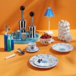 RIPPLE RECHARGEABLE LED TABLE LAMP BLUE AND WHITE