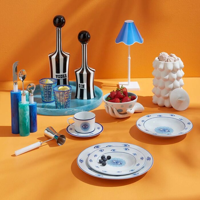 RIPPLE RECHARGEABLE LED TABLE LAMP BLUE AND WHITE