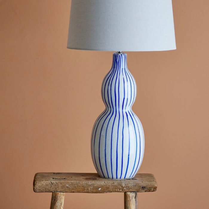 GAVISA TABLE LAMP BLUE STONEWARE