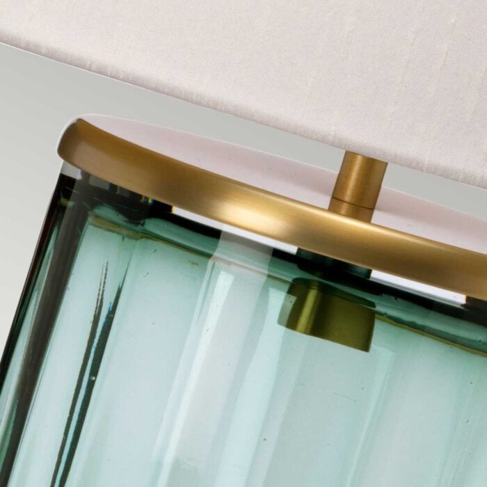 RENO TABLE LAMP GREEN AGED BRASS
