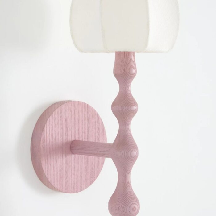 LALA REIMAGINED WOOD SHADED SCONCE PINK