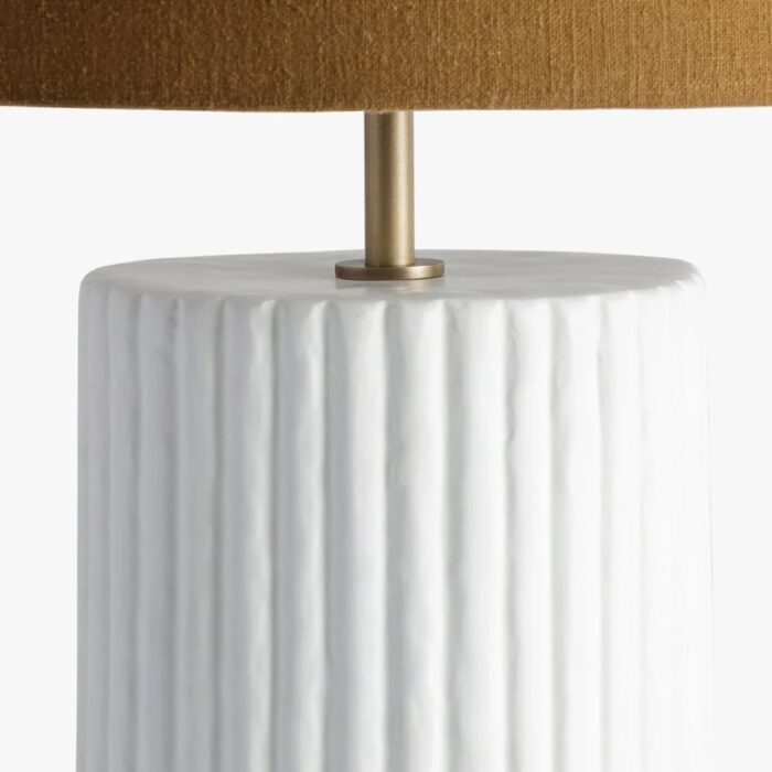 LARGE TABLE LAMP RIBBED GESSO