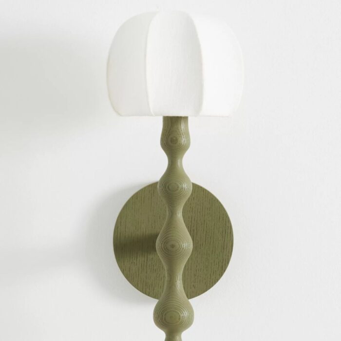 LALA REIMAGINED WOOD SHADED SCONCE GREEN