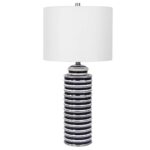 RIBBED TABLE LAMP BLACK AND WHITE