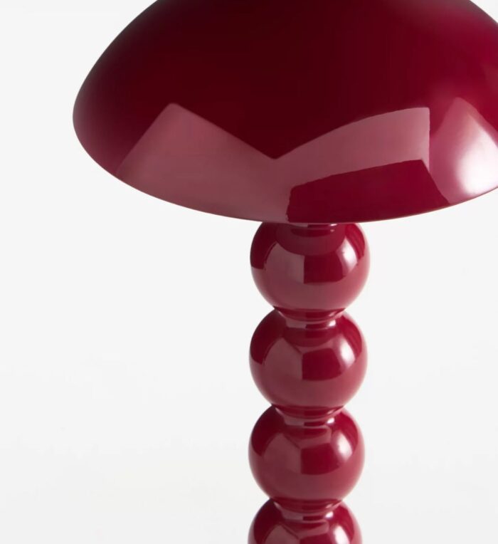 BOBBIN LED CORDLESS RECHARGEABLE TABLE LAMP CRIMSON