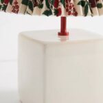 SOMMER PRINTED PLEATED EMPIRE SHADE CERAMIC TABLE LAMP WHITE