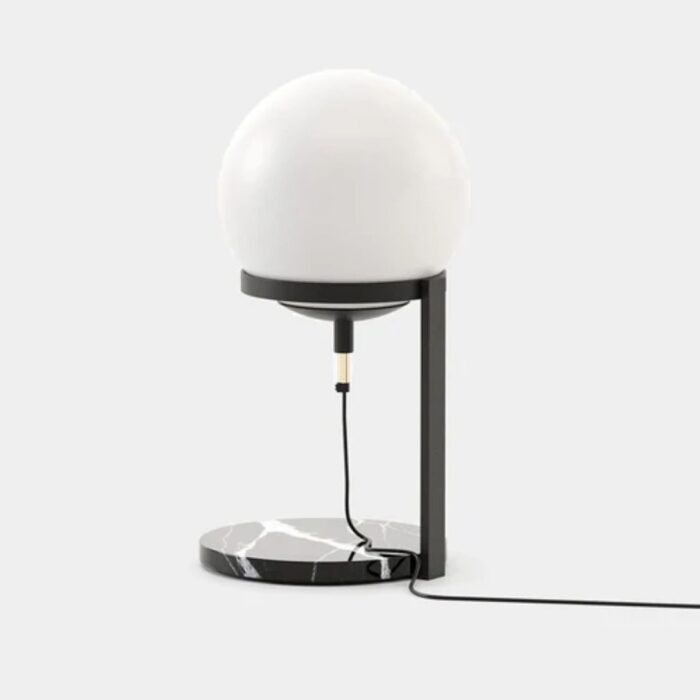 BALLOON LUXURY MARBLE TABLE LAMP WITH SPHERICAL GLASS SHADE