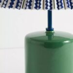 THE ELOISE SCALLOP MILK GLASS TABLE LAMP GREEN BLACK
