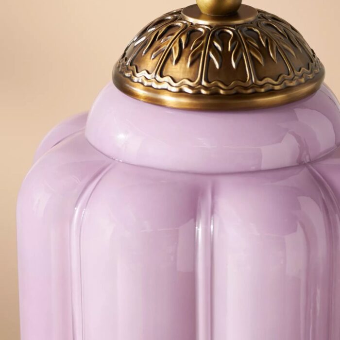 THE ELOISE SCALLOP MILK GLASS TABLE LAMP LAVENDER