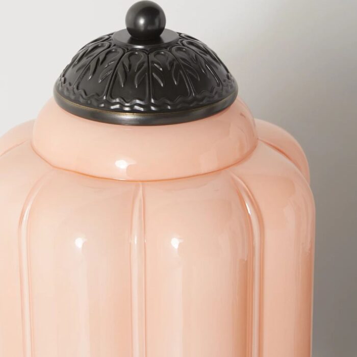 THE ELOISE SCALLOP MILK GLASS TABLE LAMP PINK