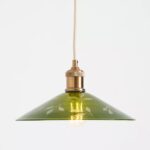 PAINTED LEAF GLASS PENDANT GREEN