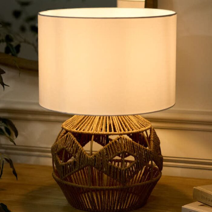 GEOMETRIC WOVEN ROPE LAMP