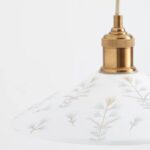PAINTED LEAF GLASS PENDANT WHITE
