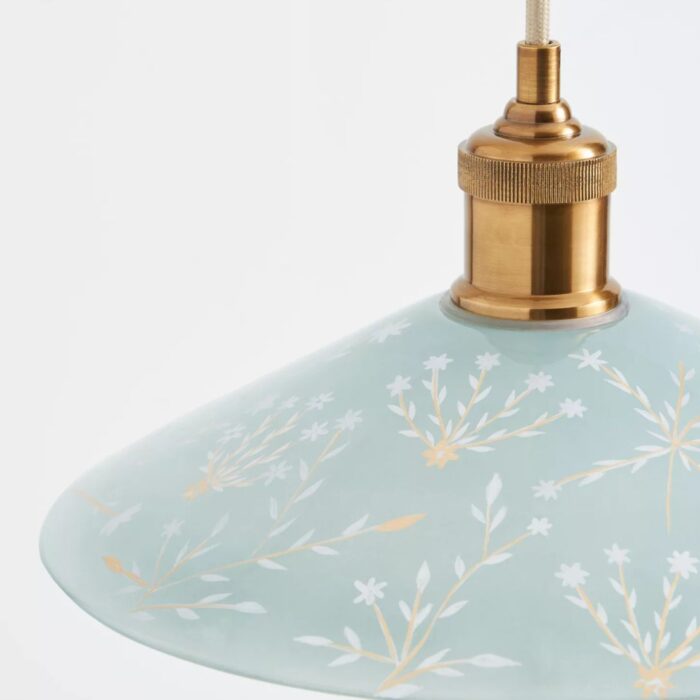 PAINTED LEAF GLASS PENDANT SKY