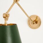 ROBERTA SCALLOPED LEATHER TASK SCONCE GREEN