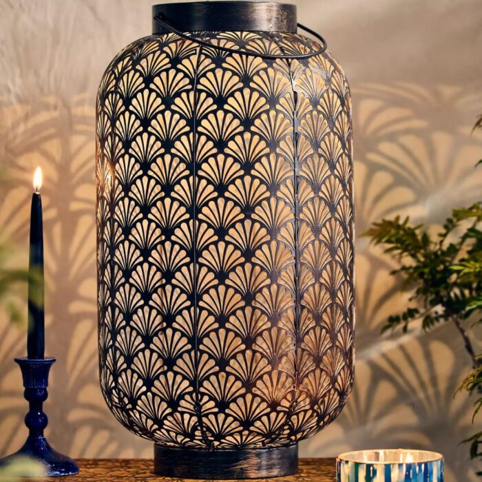 PERFORATED FOLIAGE SOLAR LANTERN EXTRA LARGE