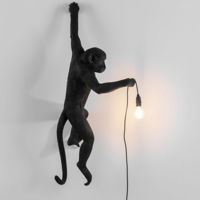 WALL LIGHT MONKEY HANGING BLACK