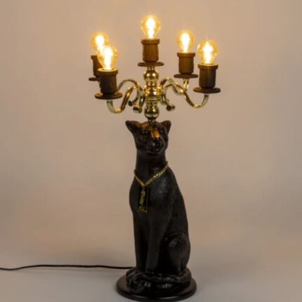 BOLD MONKEY PROUDLY CROWNED PANTHER FLOOR LAMP