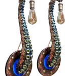 WHIMSICAL TENTACLE LAMPS IN COPPER GREEN
