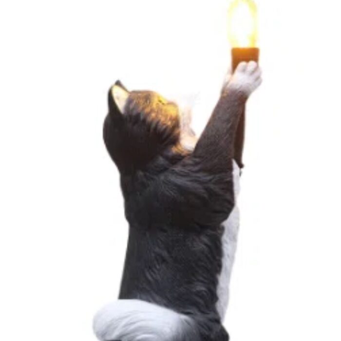 TRINX MAINE COON CAT LIGHT TABLE TOP LAMP STATUE BLACK