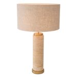 LXRY TABLE LAMP AND SHADE TRAVERTINE